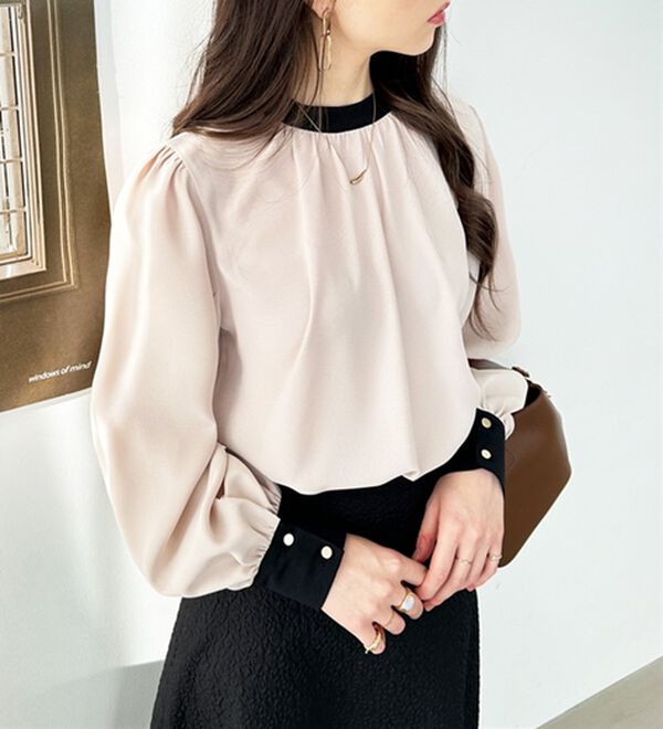 GeeRA（ジーラ）の「前後２ＷＡＹバイカラーブラウス（ブラウス）」｜詳細画像