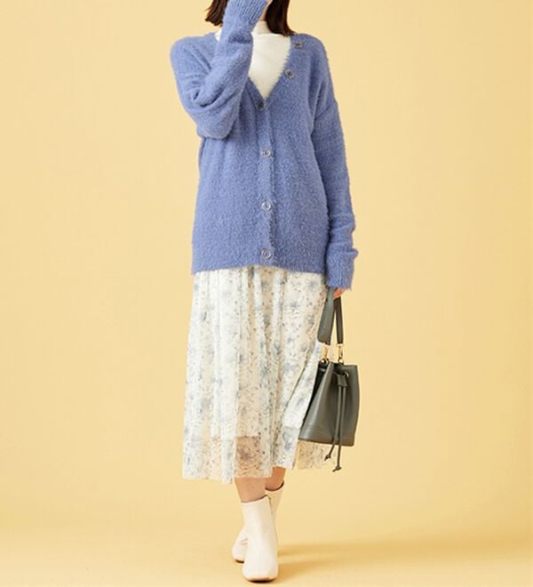 BELLUNA（ベルーナ）の「上品見え！ふんわりシャギーカーディガン（ニットカーディガン）」｜詳細画像