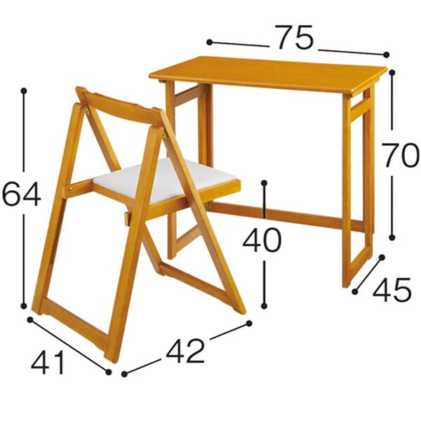 「折りたたみデスク＆チェア２（デスク・学習机）」｜詳細画像