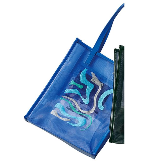 RANAN（ラナン）の「＜キャセリーニ＞チュールプリント刺しゅうバッグ（ハンドバッグ）」｜ブルー