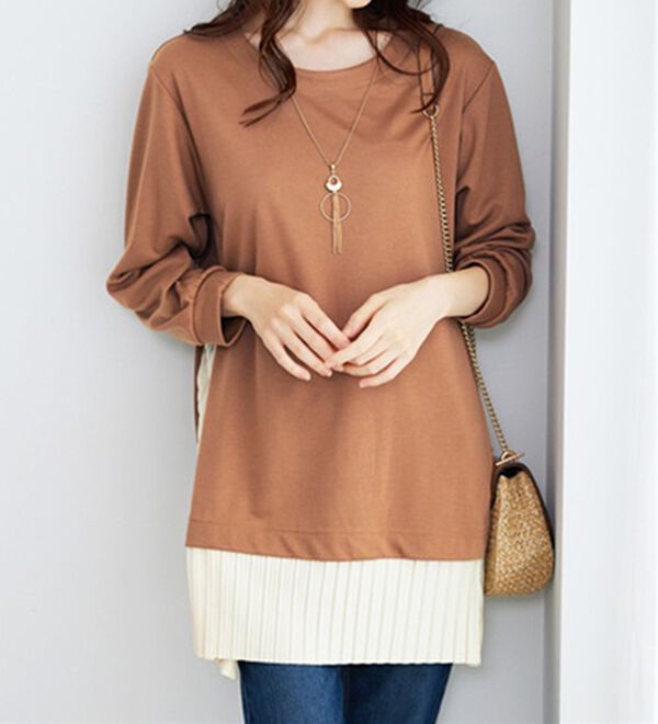 BELLUNA（ベルーナ）の「裾プリーツ切替チュニック（チュニック）」｜詳細画像