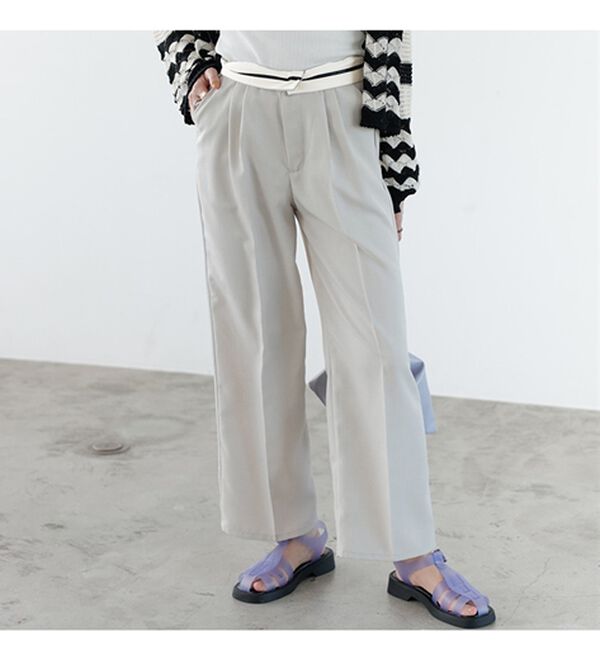 GeeRA（ジーラ）の「２ＷＡＹハイウエストスラックスパンツ（フルレングスパンツ）」｜詳細画像