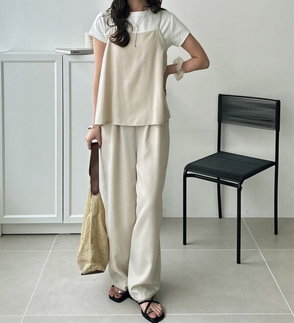 GeeRA（ジーラ）の「セットアップ風キャミソールサロペット（オールインワン）」｜詳細画像