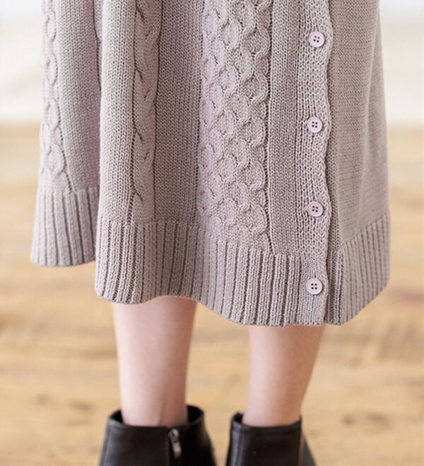 ケーブル柄ロング丈ニットワンピース - ベルーナ【公式】