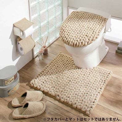 iellio（イエリオ）の「ニット調デザイントイレマットシリーズ　ＭＯＵ＜フタカバー、スリッパ＞（トイレマット）」