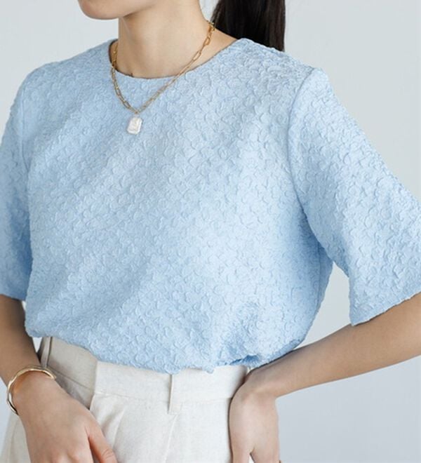 GeeRA（ジーラ）の「ふくれジャカードテクスチャーブラウス（ブラウス）」｜詳細画像
