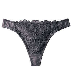 YU'NOW（ユナウ）の「レーシー脇高スッキリブラシリーズ　Ｔバック（ショーツ）」｜チャコールグレー