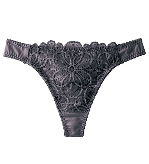 YU'NOW（ユナウ）の「レーシー脇高スッキリブラシリーズ　Ｔバック（ショーツ）」｜チャコールグレー