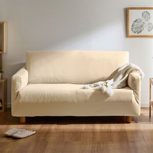 iellio（イエリオ）の「【８日間限定価格】お買得！ワッフルソファカバー＜洗える・伸縮・ソファーカバー・肘あり・肘なし・１人掛・２人掛・３人掛＞（ソファーカバー）」｜クリーム