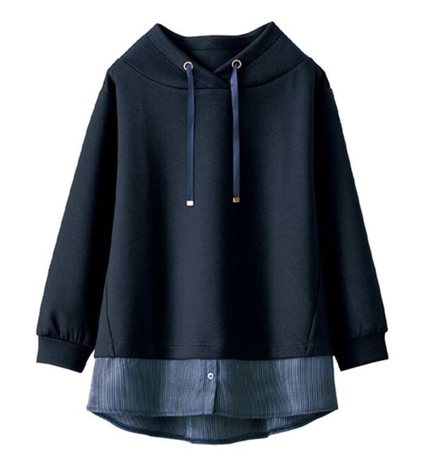 BELLUNA（ベルーナ）の「ワイドネックデザインシャツ切替チュニック（チュニック）」｜詳細画像