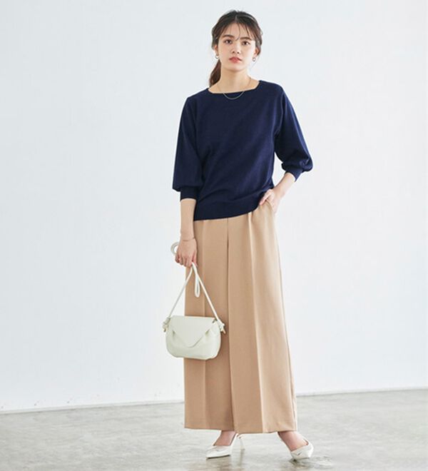 Pierrot（ピエロ）の「【選べるネック】シルクタッチバルーンニット（ニット・セーター）」｜詳細画像