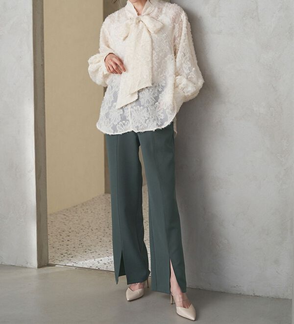 RANAN（ラナン）の「機能付センタースリットフレアーパンツ（フルレングスパンツ）」｜詳細画像