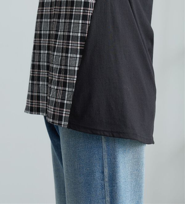 BELLUNA（ベルーナ）の「サッカーチェック切替デザインチュニック（チュニック）」｜詳細画像