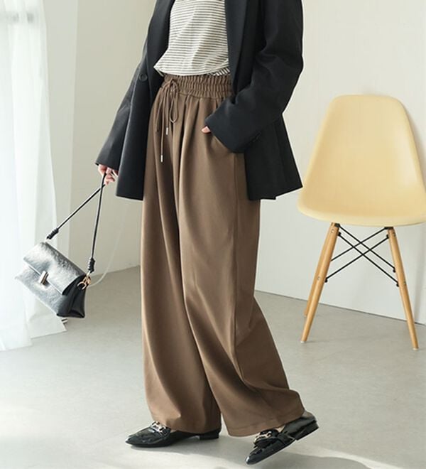 A HAPPY MARILYN（アハッピーマリリン）の「【Ｍ～６Ｌ】ラクして高見え！着痩せとろみイージーパンツ（フルレングスパンツ）」｜詳細画像