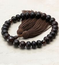 「京念珠土屋念珠店「七条」縞黒檀　茶水晶（メンズブレスレット）」