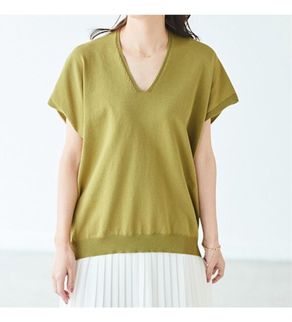 BELLUNA（ベルーナ）の「エコニットフレンチスリーブプルオーバー（ニット・セーター）」｜詳細画像