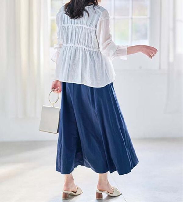 RANAN（ラナン）の「リボンドロストブラウス（ブラウス）」｜詳細画像