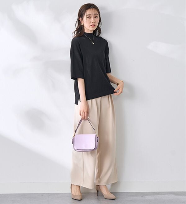 BELLUNA（ベルーナ）の「【選べるデザイン】Ｔシャツが苦手な方に！ひんやり綿混ニットＴ（ニット・セーター）」｜詳細画像