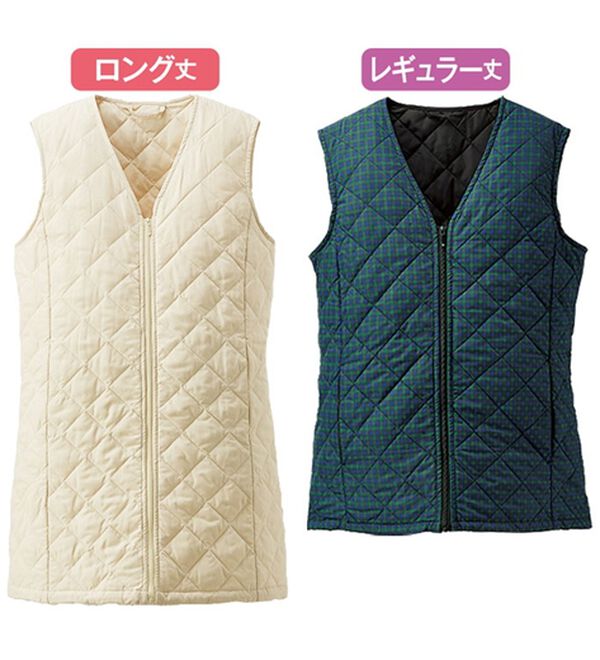 BELLUNA（ベルーナ）の「【マジ軽ウォーム】蓄熱保温キルトロングベスト（ポーチ付）（ベスト）」｜詳細画像