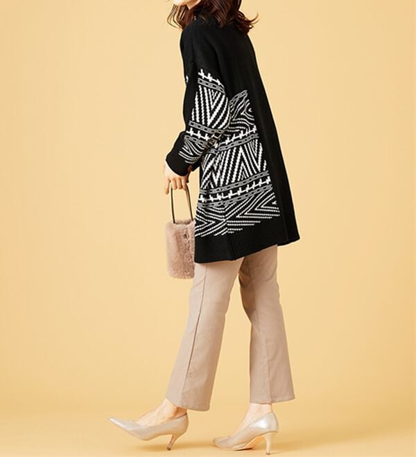 BELLUNA（ベルーナ）の「【Ｌａｇｒｉｌｕａ】幾何柄ジャカード編ニットチュニック（チュニック）」｜詳細画像