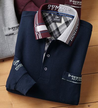 「＜ダンロップ・リファインド＞衿ジャカードデザインポロ（メンズポロシャツ）」