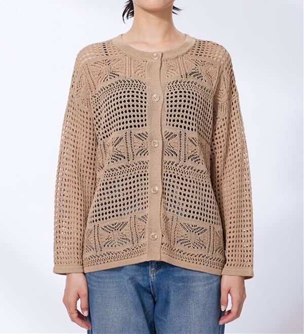BELLUNA（ベルーナ）の「透かし編ニットカーディガン（ニットカーディガン）」｜詳細画像