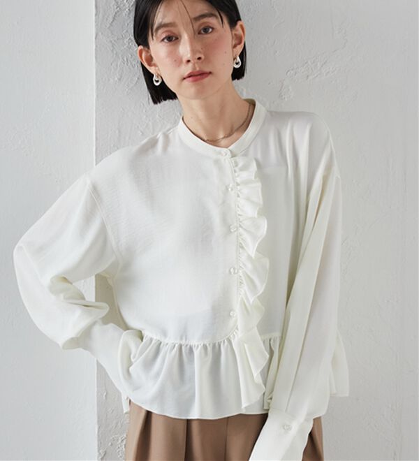 RANAN（ラナン）の「ラウンドフリルブラウス（シャツ）」｜詳細画像