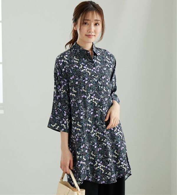 「【接触冷感】レーヨン素材ブザム切替ワンピース（その他ワンピース）」｜詳細画像