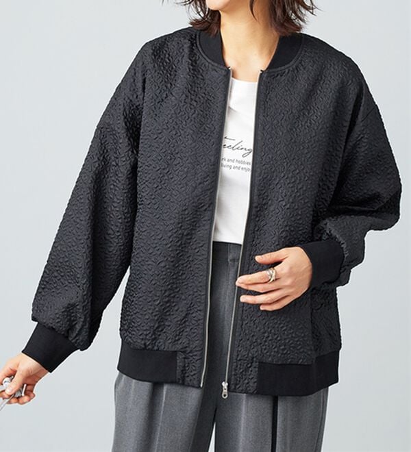 BELLUNA（ベルーナ）の「【Lagrilua】ふくれジャカードブルゾンジャケット（ブルゾン）」｜詳細画像