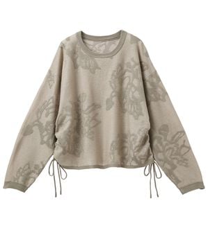 RANAN（ラナン）の「シアーフラワージャカードニットプルオーバー（ニット・セーター）」｜グレージュ