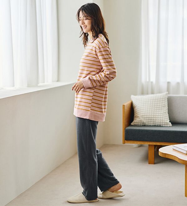 LAVIENNE（ラヴィエンヌ）の「肌側綿１００％あったかフリースボトム（その他パンツ）」｜詳細画像