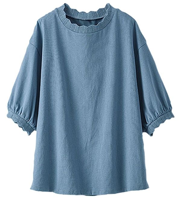 BELLUNA（ベルーナ）の「デザインリブ使いふんわり袖プルオーバー（カットソー）」｜詳細画像