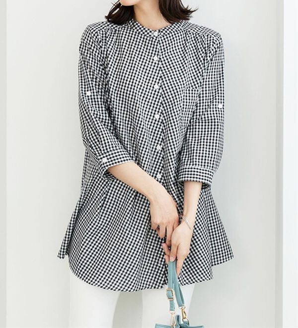 BELLUNA（ベルーナ）の「フランス綾ドレープ使いシャツチュニック（チュニック）」｜詳細画像