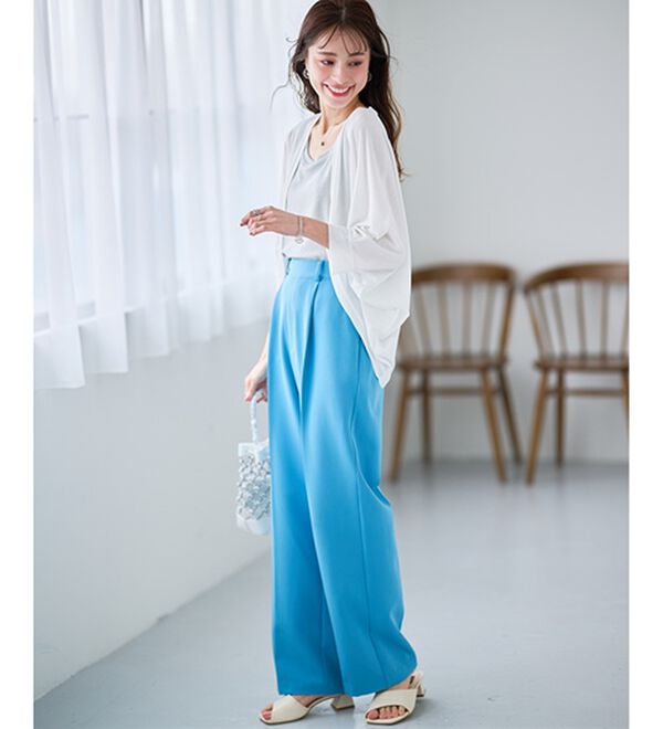 RANAN（ラナン）の「【選べる２丈】機能付！美脚シルエットセンタープレスワイドパンツ（フルレングスパンツ）」｜詳細画像