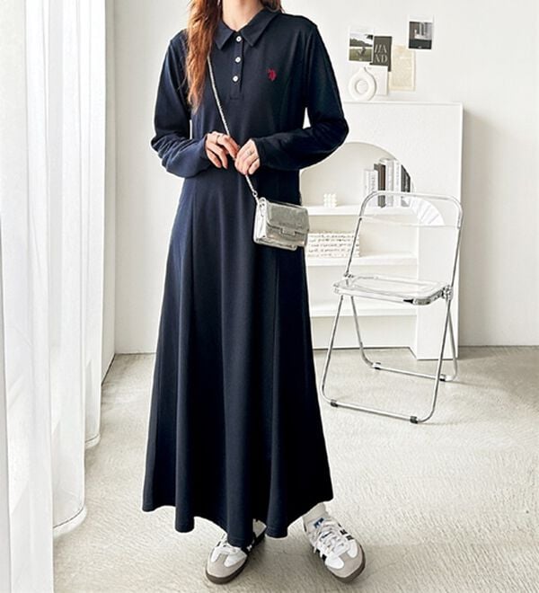 GeeRA（ジーラ）の「【U.S. POLO ASSN.】ポロ衿カットソーワンピース（その他ワンピース）」｜詳細画像