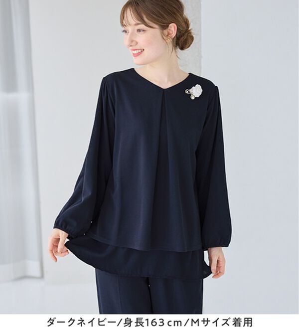 alotta（アロッタ）の「【２点セット】洗えるシフォンレイヤードセットアップ（ワンピースセットスーツ）」｜詳細画像