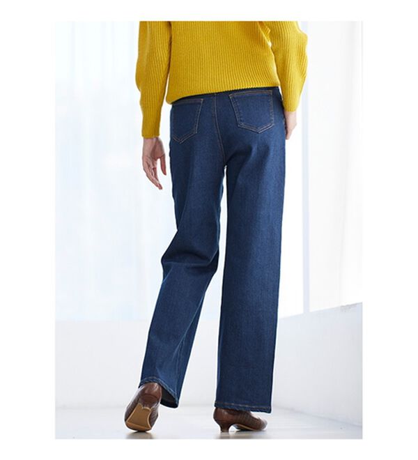 BELLUNA（ベルーナ）の「ぐんぐん伸びるカラーワイドデニム（ワイドパンツ・ガウチョ）」｜詳細画像