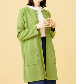 BELLUNA（ベルーナ）の「嬉しい機能付！ミラノリブカーディガン（ニットカーディガン）」｜グリーン
