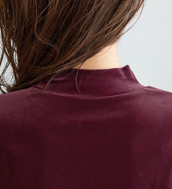 BELLUNA（ベルーナ）の「艶やかシアーベロア袖シャーリングプルオーバー（カットソー）」｜詳細画像