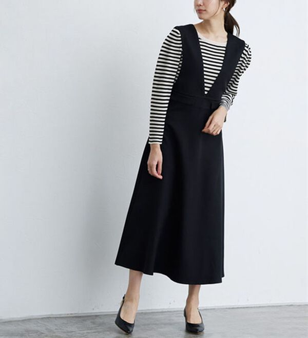 Pierrot（ピエロ）の「【選べるネック】パワーショルダーリブニット（ニット・セーター）」｜詳細画像