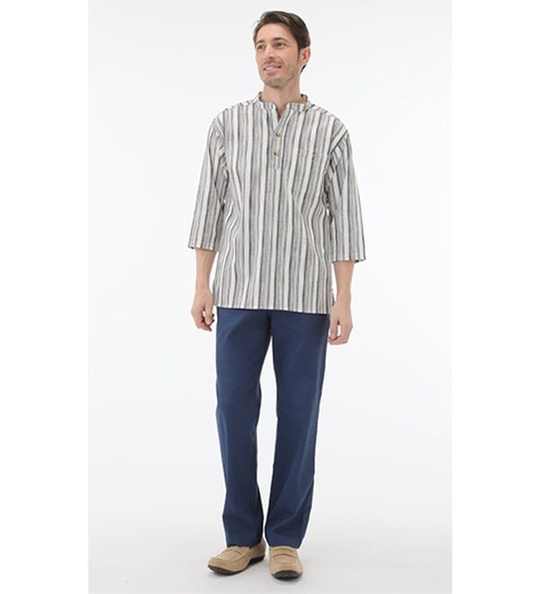 「ざっくり木綿のゆったりリラックスシャツ（メンズシャツ）」｜詳細画像