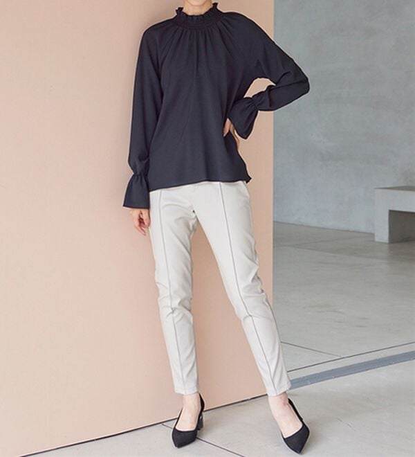 RANAN（ラナン）の「シャーリングハイネックキャンディーブラウス（ブラウス）」｜詳細画像