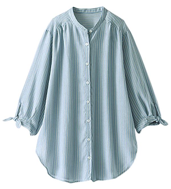 BELLUNA（ベルーナ）の「涼感柔らか袖リボンチュニック（チュニック）」｜詳細画像