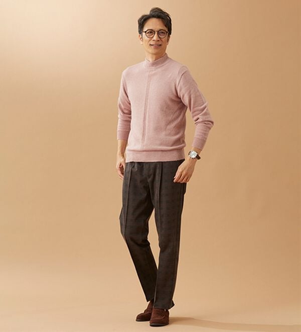 「アルパカ入りスマートセーター（メンズニット・セーター）」｜詳細画像