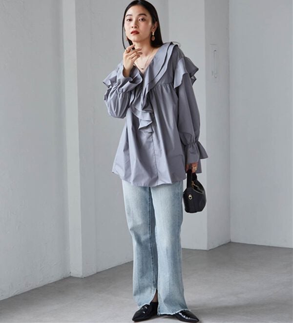 RANAN（ラナン）の「ビッグカラーフリルブラウス（ブラウス）」｜詳細画像