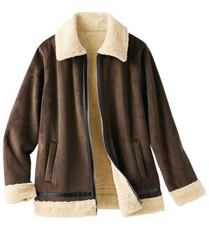 BELLUNA（ベルーナ）の「防風ベロア素材ミドル丈コート（ブルゾン）」｜ダークブラウン