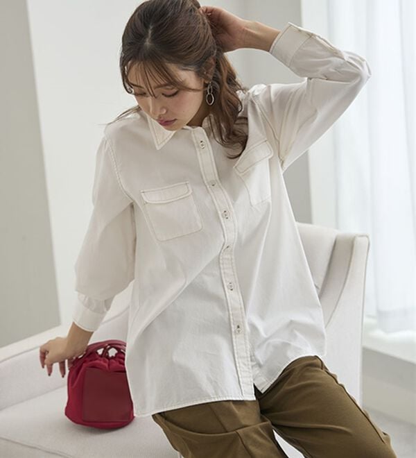 BELLUNA（ベルーナ）の「Ｇジャン未満の軽やかライトオンスデニムシャツ（シャツ）」｜詳細画像