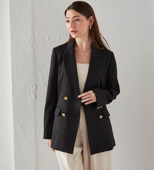 RANAN（ラナン）の「洗える！ゴールド調ボタンWテーラードジャケット（テーラードジャケット）」｜詳細画像
