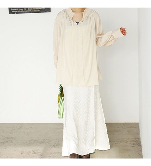 GeeRA（ジーラ）の「リボン付スキッパーブラウス（ブラウス）」｜詳細画像