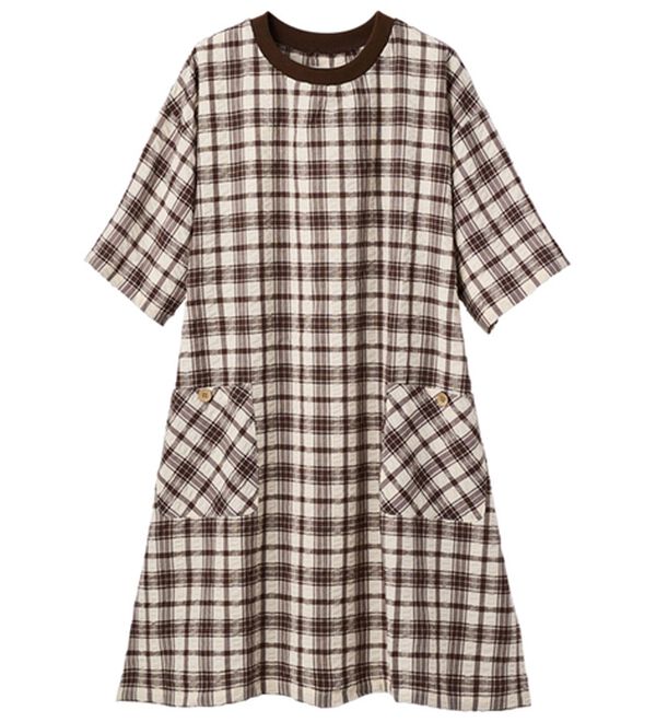 LAVIENNE（ラヴィエンヌ）の「【２枚組】綿１００％サッカー素材の涼やか家事服（ホームウェア）」｜詳細画像